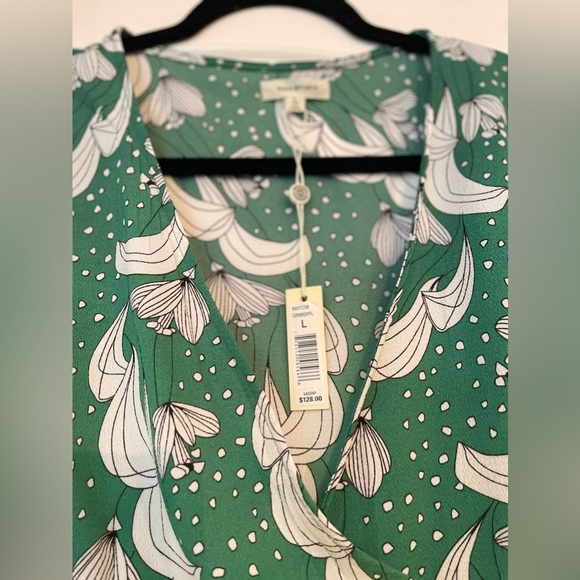 Max Studio Women's Ruffle Crepe High/Low Wrap Dress-NWT - Picture 4 of 13